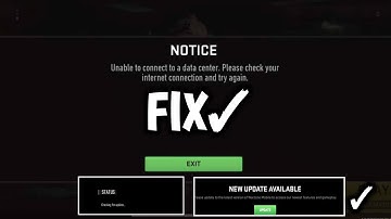 Unable to Connect to a data Center, Please Check Your Internet Connection Warzone Mobile Fix 100%✓