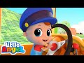 Wheels On The Bus (Baby Takes The Wheel) | Little Angel | Kids Songs | Moonbug Kids