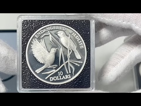 ?? 1993 Nauru 10 $ AUD, Endangered Wildlife, Songbirds, 31.47 gr. .925 Proof silver coin