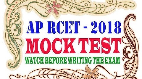 AP RCET ONLINE EXAM MOCK TEST - WATCH BEFORE GOING TO EXAM TO GET GOOD MARKS