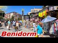 Mediterranean avenue in benidorm  sunny busy day  benidormbyana