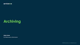 Data Archive Feature in ServiceNow