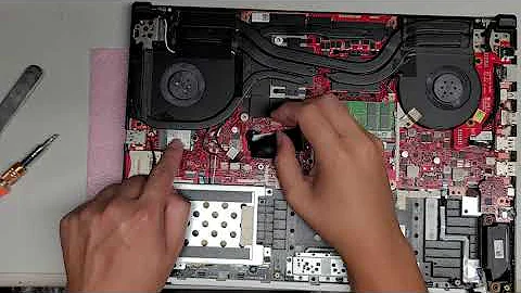 ASUS GL504G Disassembly RAM SSD Hard Drive Upgrade Fan Repair Thermal Paste Part 1 of 2 fixed on #2