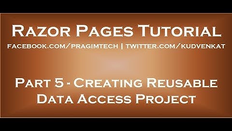 Razor Pages: project voor herbruikbare gegevenstoegang