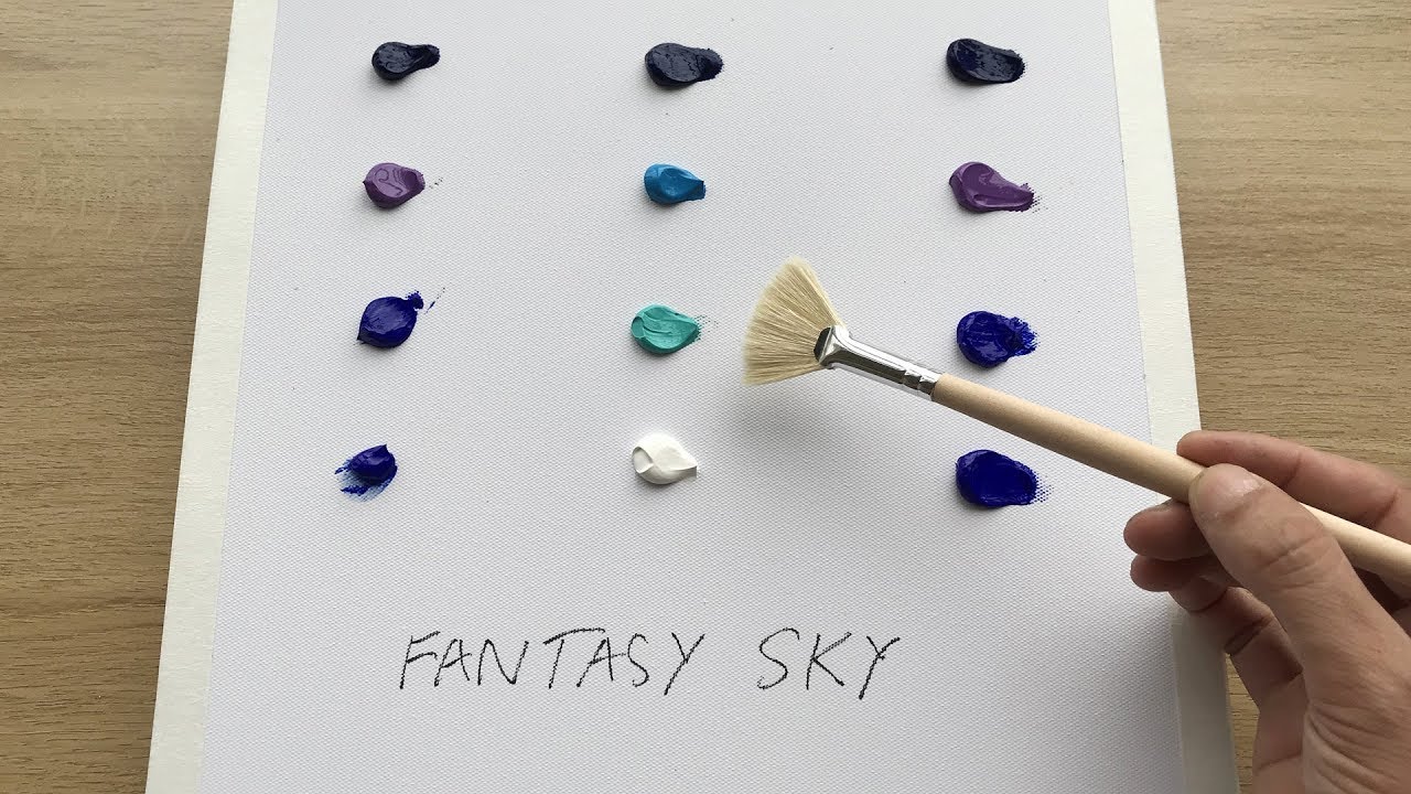 Daily Challenge #1 / Acrylic / How to paint a fantasy sky with Acrylic