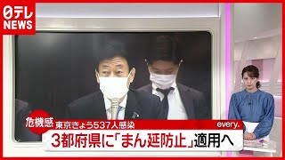 「非常に強い危機感」東京３日連続５００人超え…３都府県に “まん延防止” 適用へ（2021年4月9日放送「news every.」より）