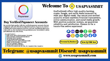 How to Create and Verify a Payoneer Account Quickly | UsaPvaSmmIt | Buy Verified Payoneer Accounts