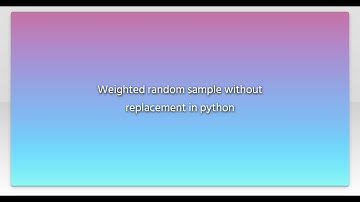 Weighted random sample without replacement in python