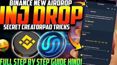 Binance Nieuwe Airdrop INJECTIVE $INJ CreatorPad Taken Complete Gids Hindi 🔥| Binance Nieuwe Aanb...