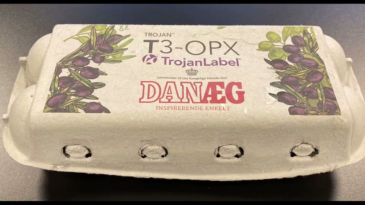 TrojanLabel T3 OPX Printing on Egg Cartons