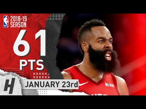 James Harden EPIC Highlights Rockets vs Knicks 2019.01.23 - 61 Pts, 15 Reb, MVP!