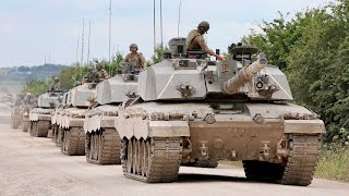British armoured units deploying on Exercise.