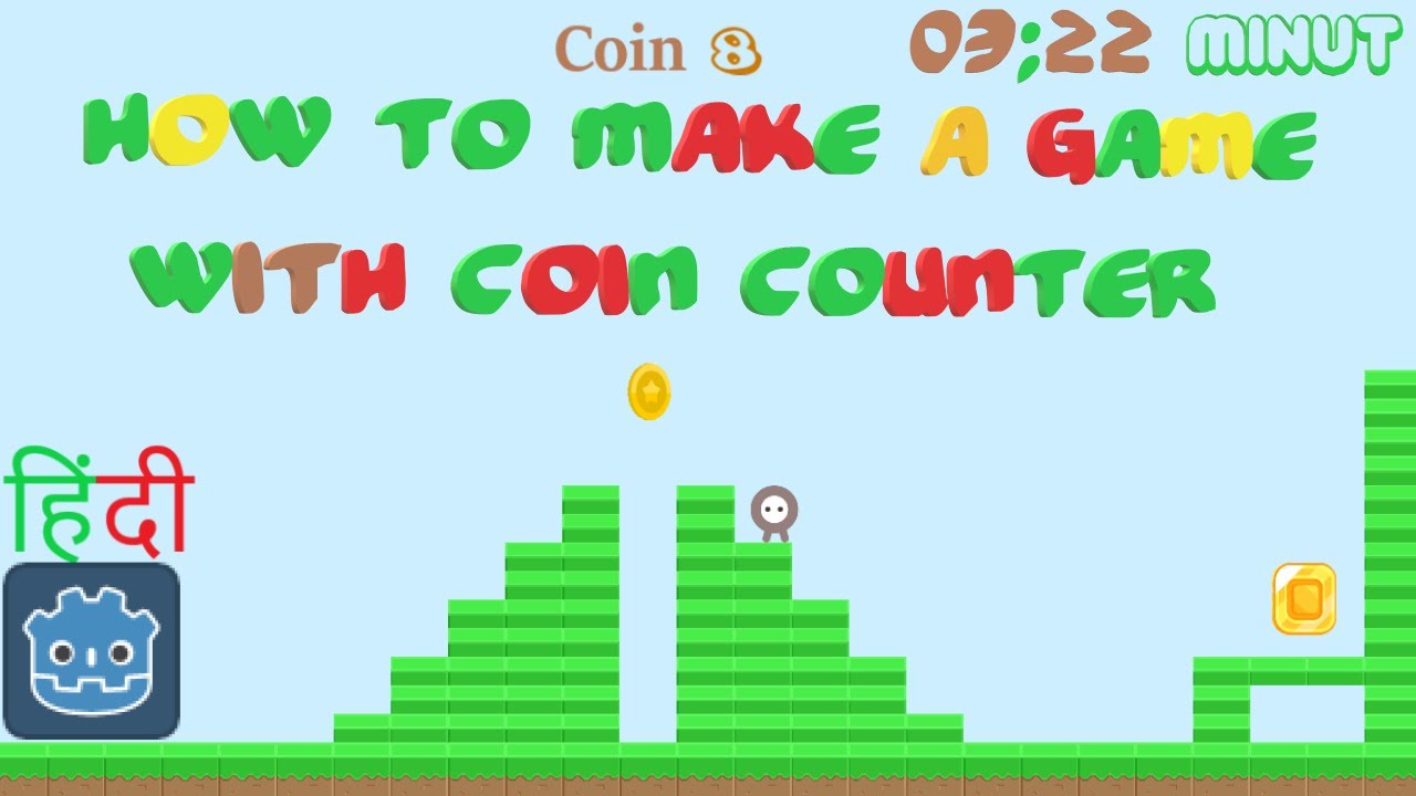How to make 2d platformer game on godot with scoreboard in hindi less ...