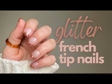 Glitter French Tip Nails With Dip Powder On SHORT Natural Nails