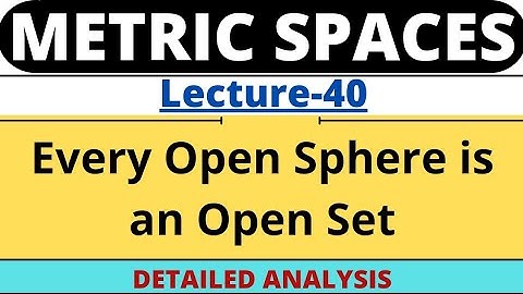 Lecture-40 | Every Open Sphere is an Open Set | Metric Space
