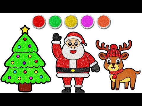 How to Draw Easy Christmas Tree - सांता क्लॉस कैसे बनाएं Christmas Drawing Coloring Chiki Art Hindi
