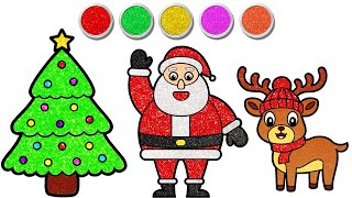 How to Draw Easy Christmas Tree - सांता क्लॉस कैसे बनाएं Christmas Drawing Coloring Chiki Art Hindi