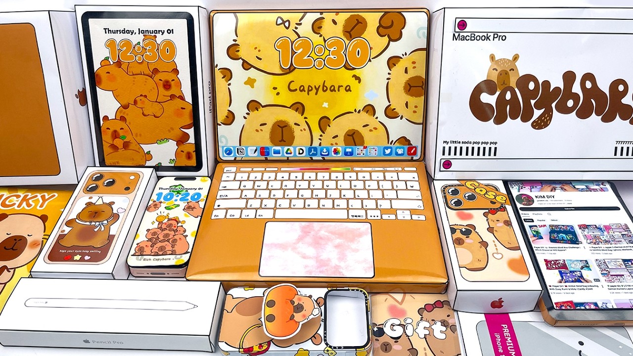 💖ASMR Paper DIY💖APPLE x  CAPYBARA Blind Bag 1000$ | Iphone, Macbook, Ipad, Airpods