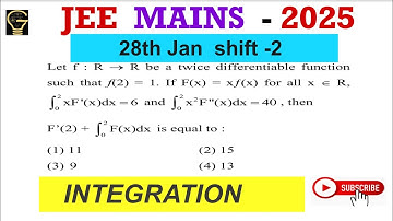 Let f:R-R be a twice differentiable function such thatf(2)=1IfF(x)=xf(x)x€R,integration0to2xF’xdx=6,