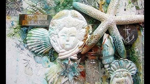 Underwater Sunken Treasure Mixed Media Canvas- 7 Dots Studio Destination Unknown collection