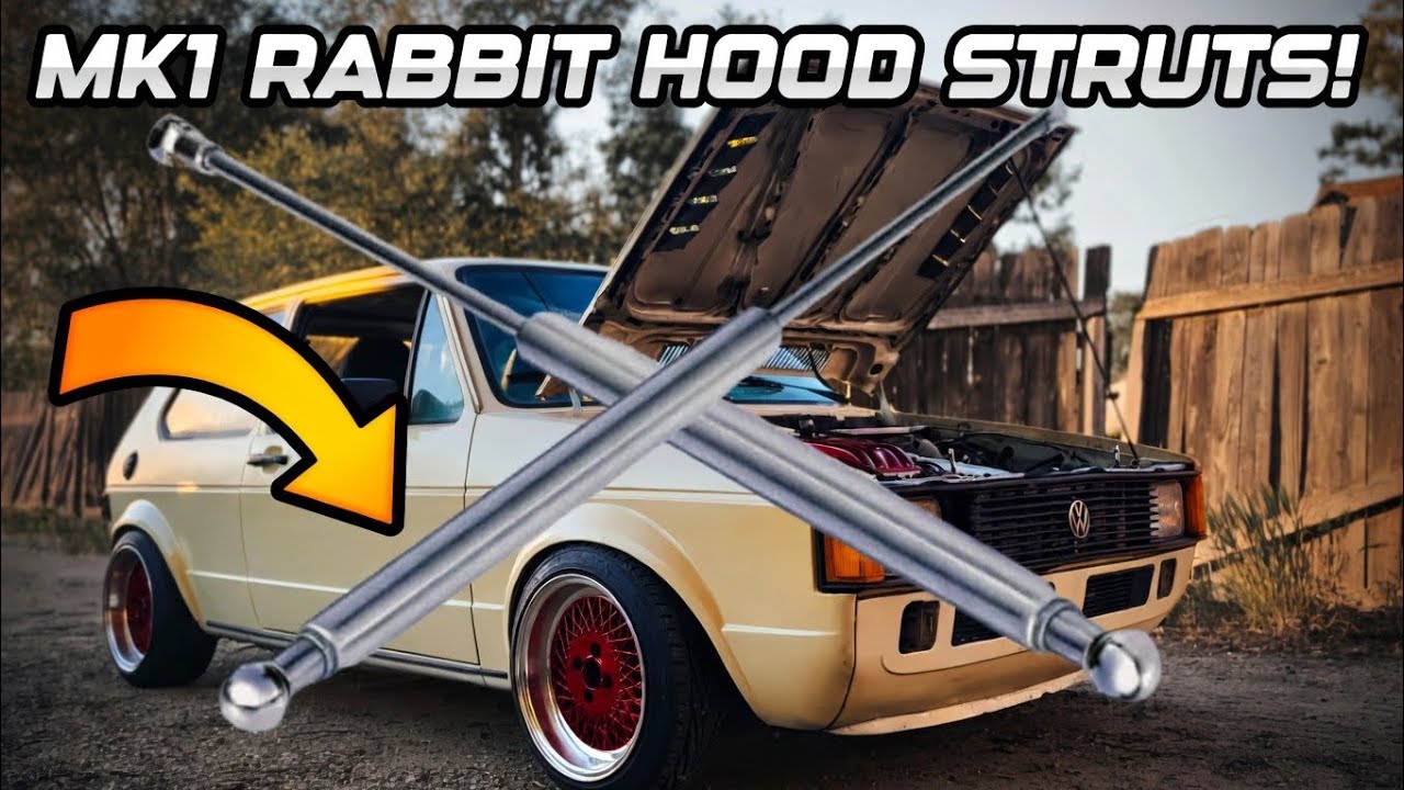 Installing hood struts on a Mk1 Volkswagen Golf/Rabbit. - YouTube