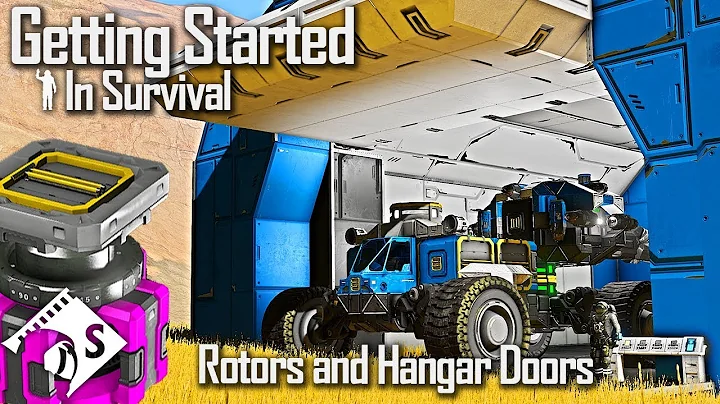 Rotors and Hangar Doors - Getting Started in Survival #8 (Space Engineers tutorial)
