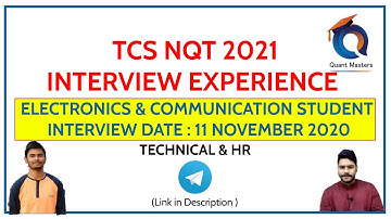 TCS NQT 2021 Interview Experience ( Technical and HR) | 11 Nov 2020 ELECTRONICS & COMMUNICATION