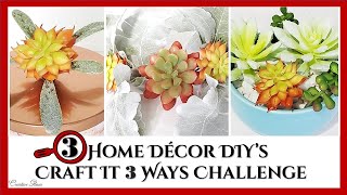 Craft It 3 Ways Challenge || 3 Easy Home Decor DIY Ideas || Budget Friendly Trash To Treasure