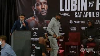 Tony Harrison leaps off stage during press conference | Harrison vs Garcia
