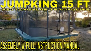 Jumpking Rectangle Trampoline Unboxing Assembly w FULL INSTRUCTION MANUAL