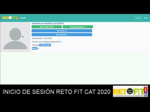 INICIO DE SESIÓN O LOGIN DE RETO FIT CAT 2020