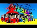 Learn colors bus helicopter w spiderman for children  cars superheroes for kids