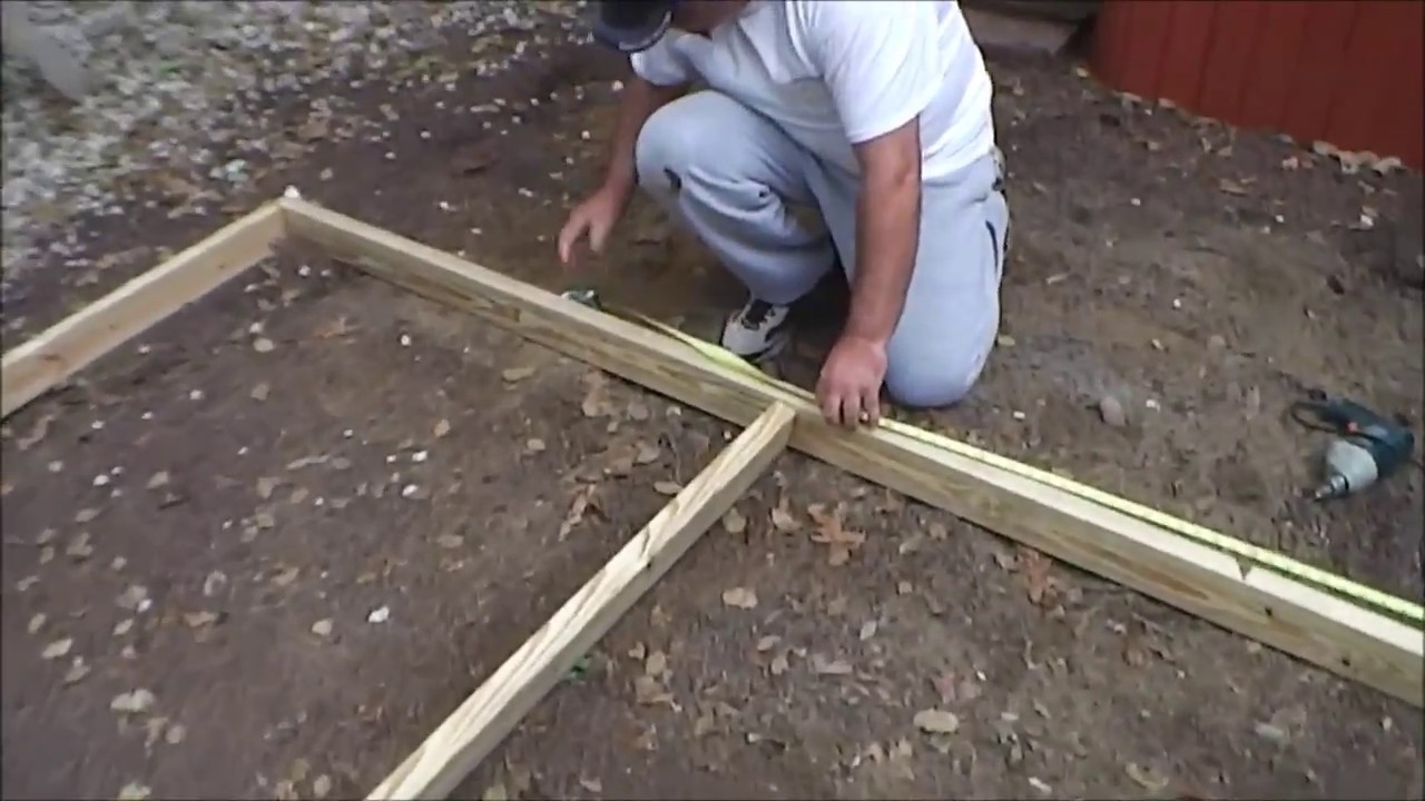 How to Build platform Deck for a Shed - YouTube