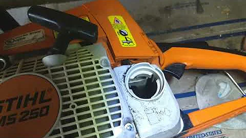 Stihl MS250 gets new bar nuts, oil and fuel caps, air and fuel filter, from Hipa