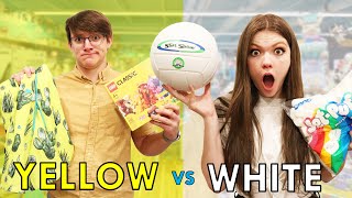 Ultimate YELLOW vs WHITE Color Shopping Challenge!