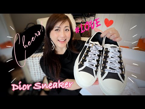 Unboxing Dior Sneaker, Tote Bag, and A couple pairs of earrings.