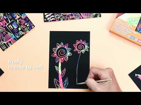 ZMLM Rainbow Scratch Mini Art Notes - 125 Sheets