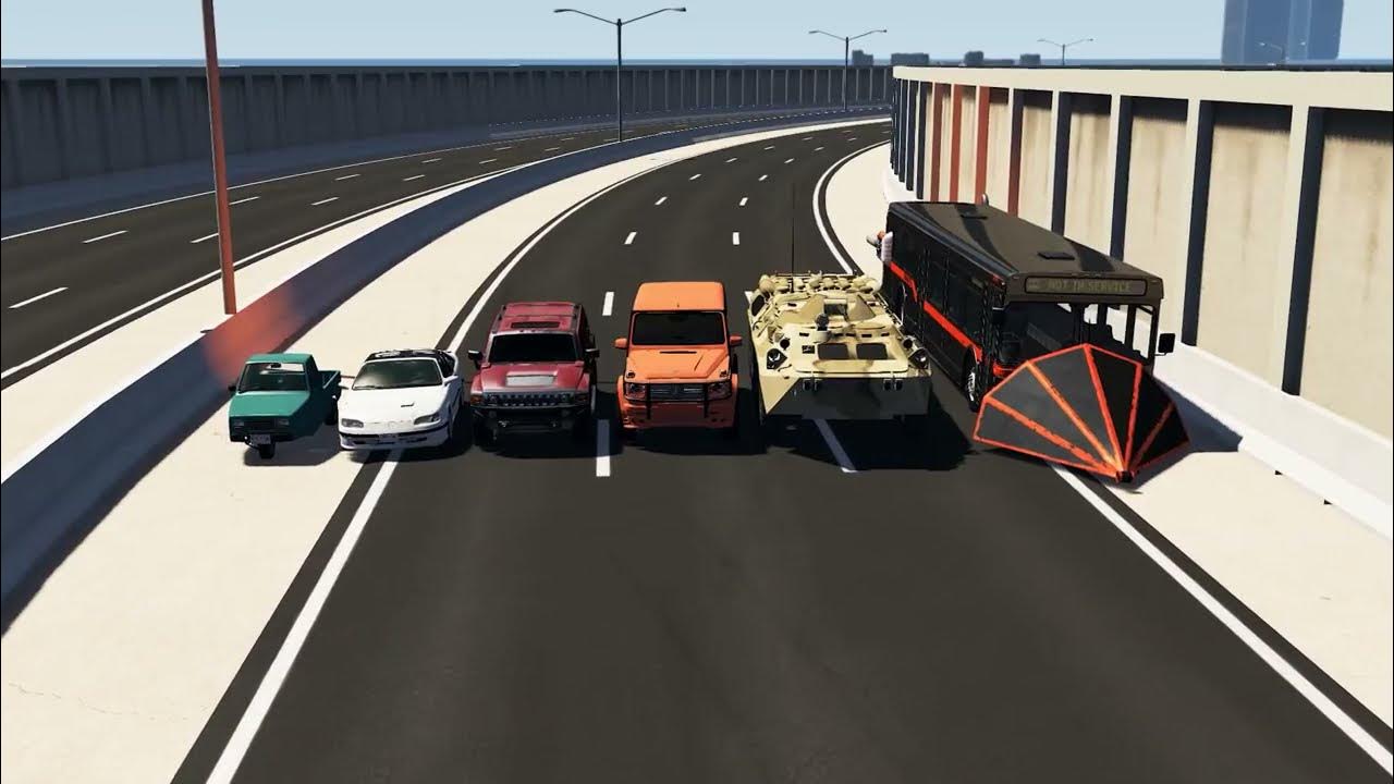 Which Cars Can Drive Through 100 Mattresses 02 BeamNG.Drive CRASH