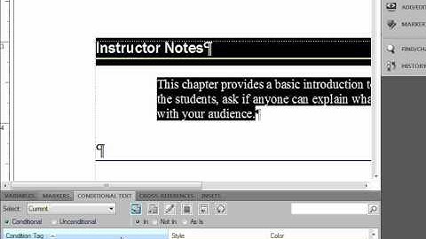 Applying Conditional Text to a FrameMaker Document
