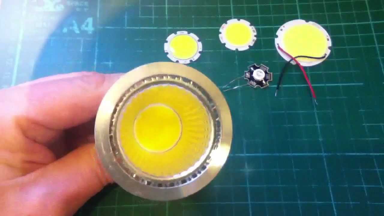GU10 spot light uses COB (chip on board) LED - YouTube