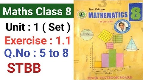 Maths Class 8 Unit 1 Exercise 1.1 Q.No : 5 to 8 Sindh textbook board