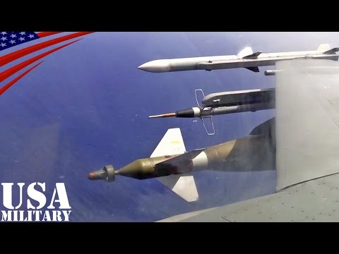 F-16 Fighter Jets Bombing on Small Island - Cockpit View