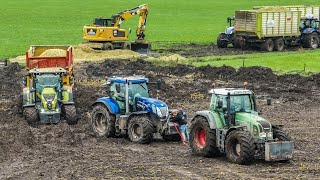 Mais 2023 - EXTREME MUD | 5 Tractors Stuck In The Mud | Claas Jaguar 900