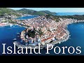 Island poros greece  by drone 4k greekislands