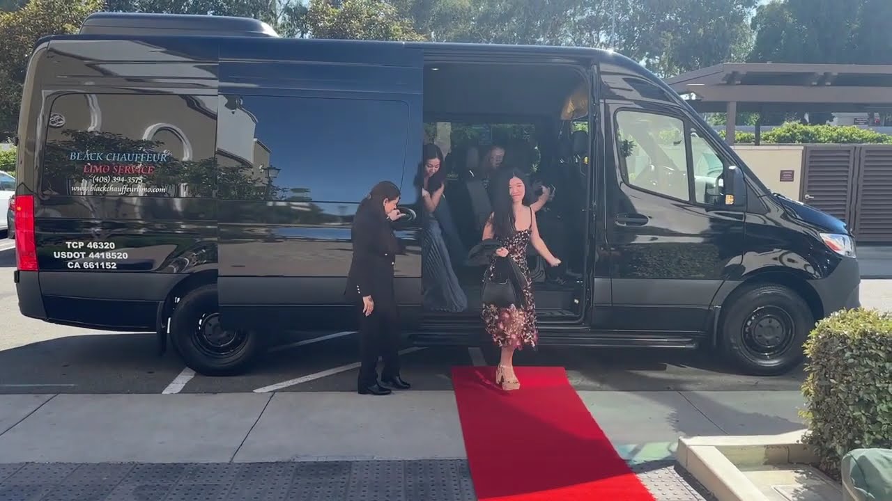 Premier Executive Chauffeur black sedan, Suburban SUV and Mercedes-Benz Sprinter with uniformed chauffeurs