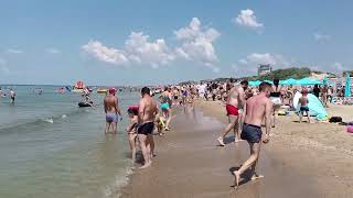 Пляж Джемете Анапа. 22 июня 2023. 11.00 Море чистое и тёплое.