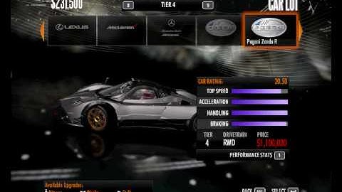 Need for Speed: Shift Tier 4 Car List