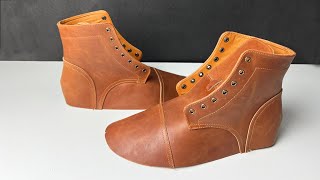 Making HANDMADE Leather Boot Shoes