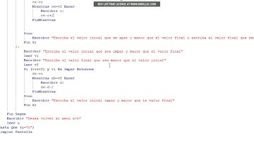 Pseudocodigo de numeros impares