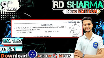 Exercise 15.3 Q1 | RD Sharma Class 9 | Chapter 15 Circles | CBSE | MD Sir 9